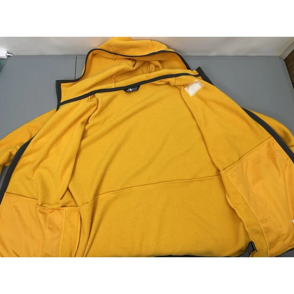 The North Face Teen Glacier Full Zip Hooded Jacket Fleece Yellow Kids‎ XXL 18-20